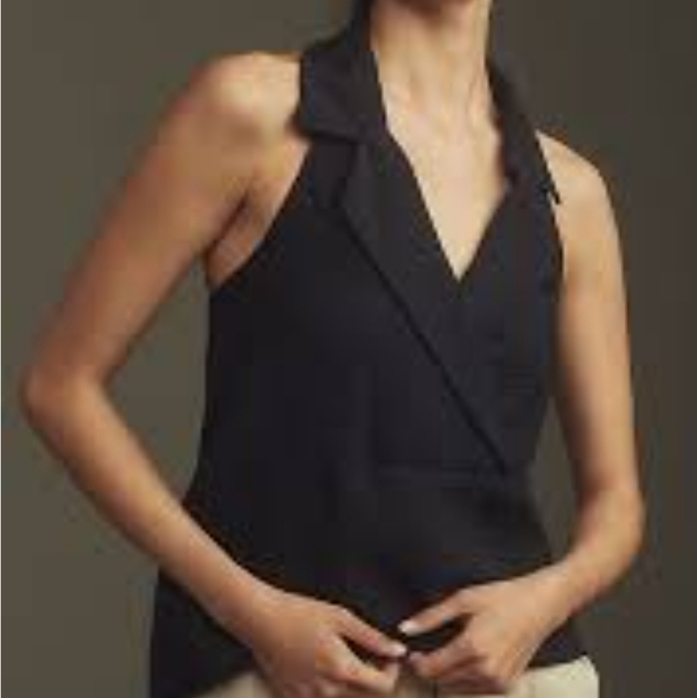 Anthropologie Xl Elegant Black Sleeveless Top